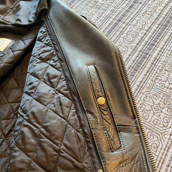 Fox Creek Mens Classic Leather Motorcycle Jacket - Picture 7 of 8